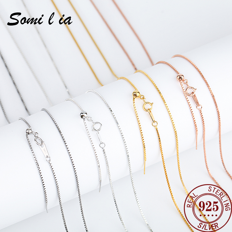 Bar Cart Gold - สร้อยคอแฟชั่น SOMILIA 2023 แบบกล่องโซ่ชุบทองคำขาว 925 พร้อมจี้ทอง
