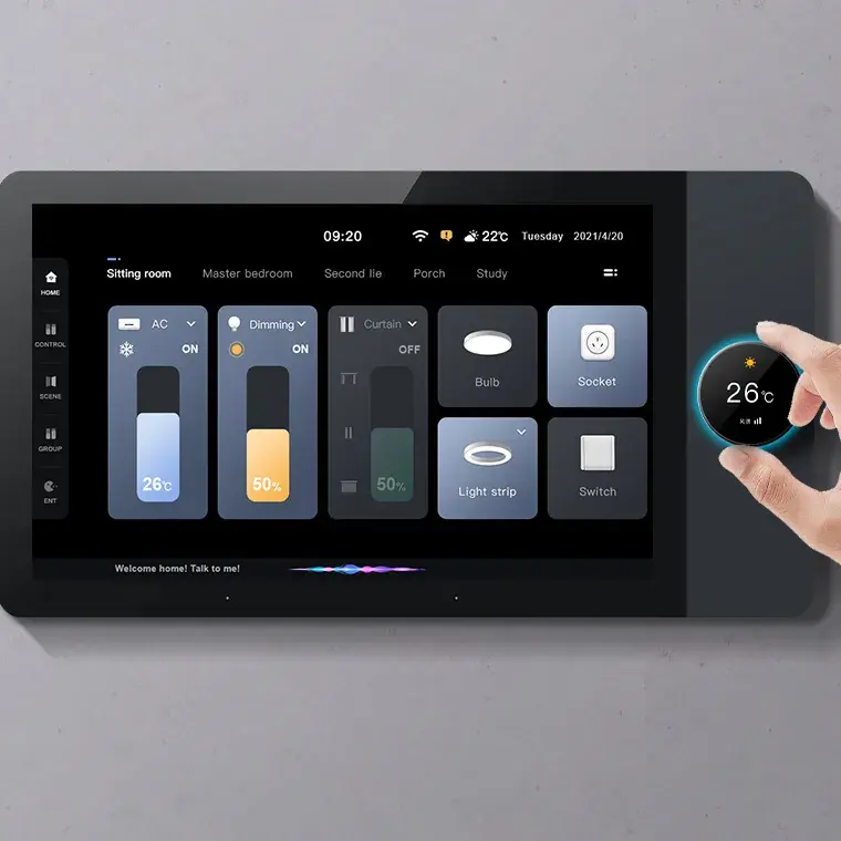 Home Bar Android - สมาร์ทโฮมเกตเวย์ WiFi 6 นิ้ว แผงควบคุมแบบหมุน LCD