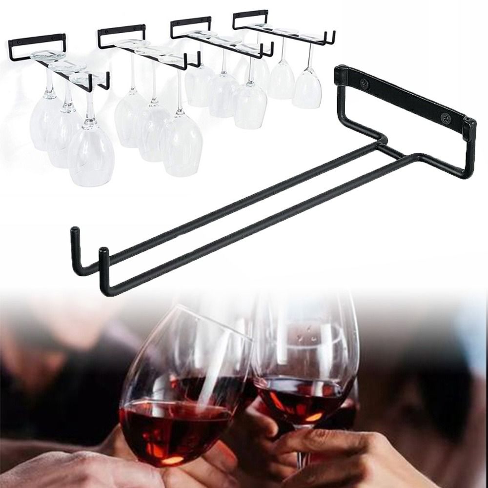 Home Bar Setup - ติดผนัง Stemware ผู้ถือแก้วไวน์ผู้ถือถ้วยแขวน Goblet แขวนชั้นวางของ