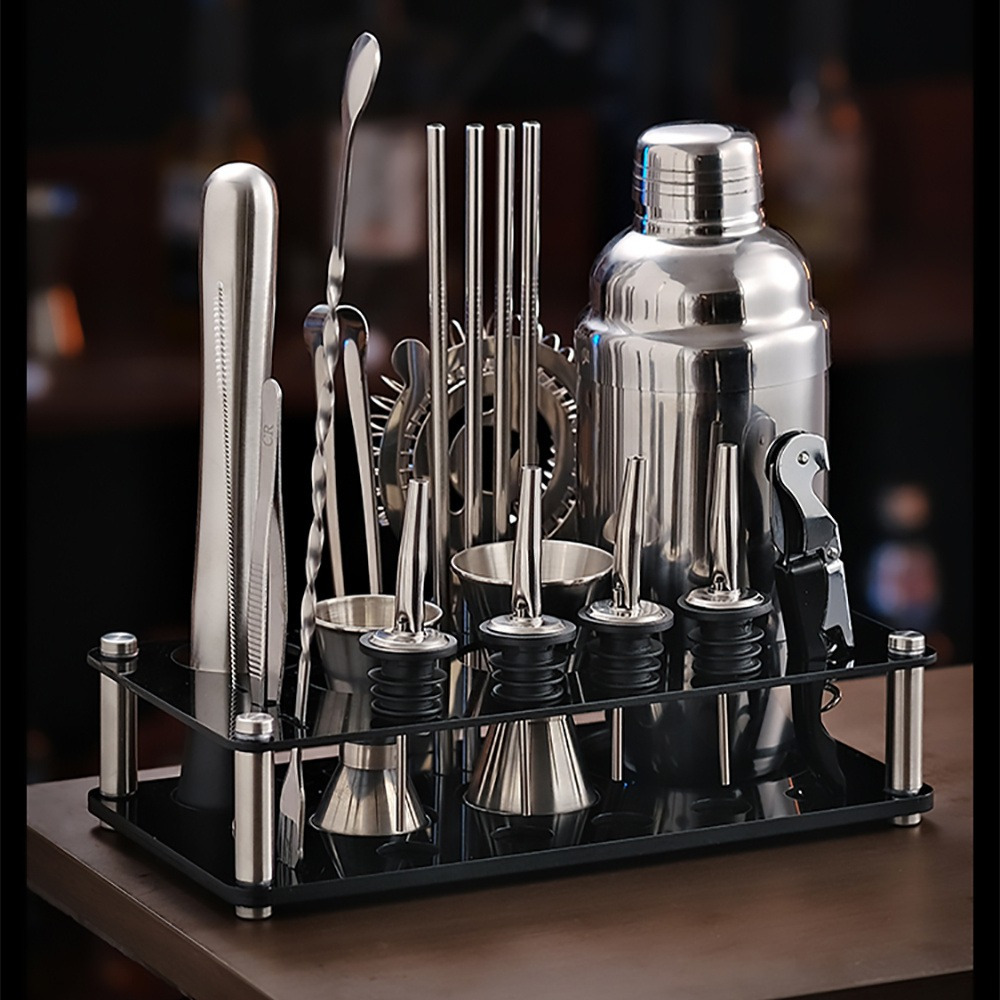 Home Bar Setup Kit - ชุดอุปกรณ์บาร์สแตนเลสสตีล สำหรับทำค็อกเทลที่บ้าน