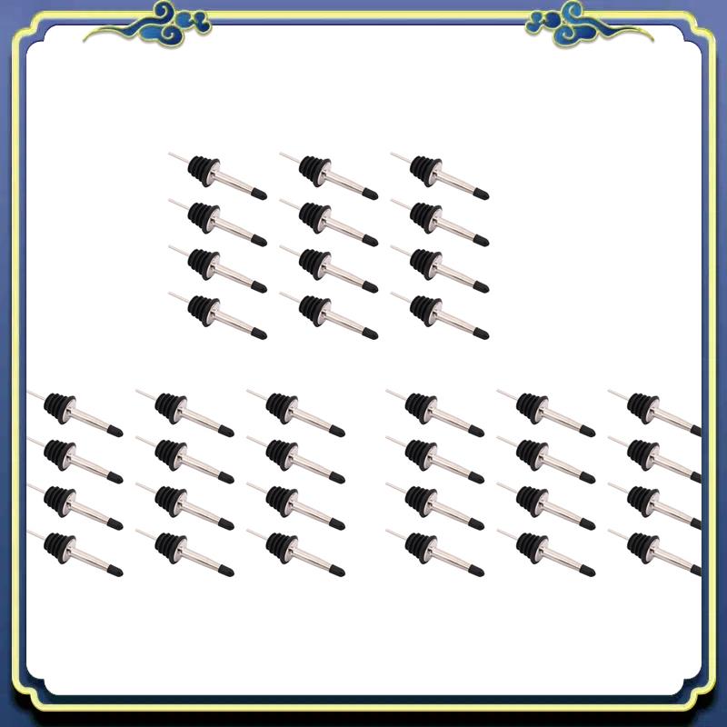 Speed Pourer Cap - A56P-36Pcs สแตนเลสสตีลขวดสปิริตเครื่องรินน้ำมันมะกอกเครื่องรินไวน์พร้อมฝาปิดฝุ่นยาง
