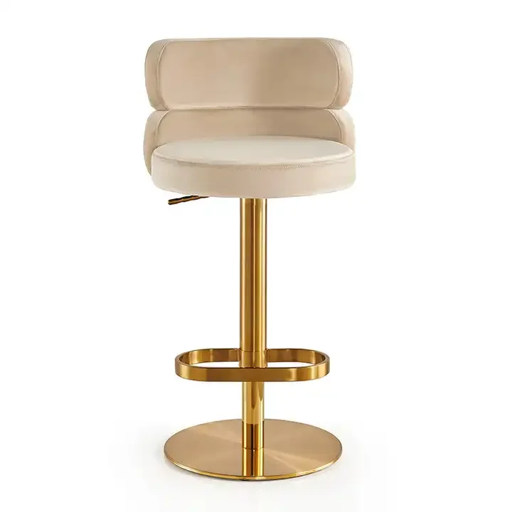 Home Bar Stools - สําหรับโมเดิร์นหรูหราสแตนเลสยกหมุนพนักพิงสูงสตูลกํามะหยี่เก้าอี้บาร์Bistroเก้าอี้บาร์สําหรับHome Cafeเฟอร์นิเจอร์