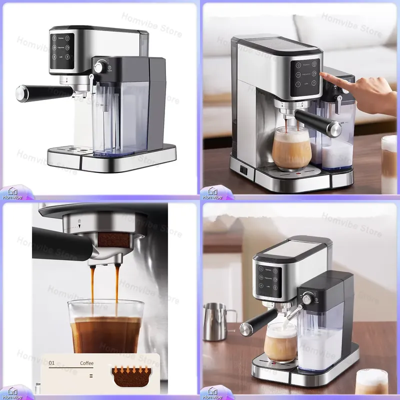Home Barista - เครื่องชงกาแฟเอสเพรสโซ่สแตนเลส 20 บาร์ แบบพกพา ขนาดกะทัดรัด สำหรับใช้ในบ้าน