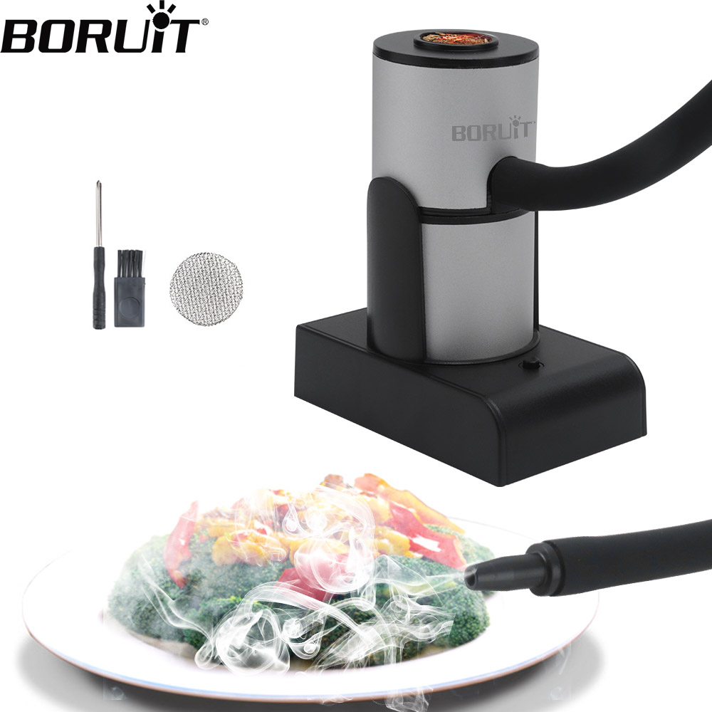 Smoking Gun Kit - BORUiT SK305 ควันเครื่องกําเนิดไฟฟ้าแบบพกพาโมเลกุลอาหารอาหารควัน Infuser เนื้อ Burn