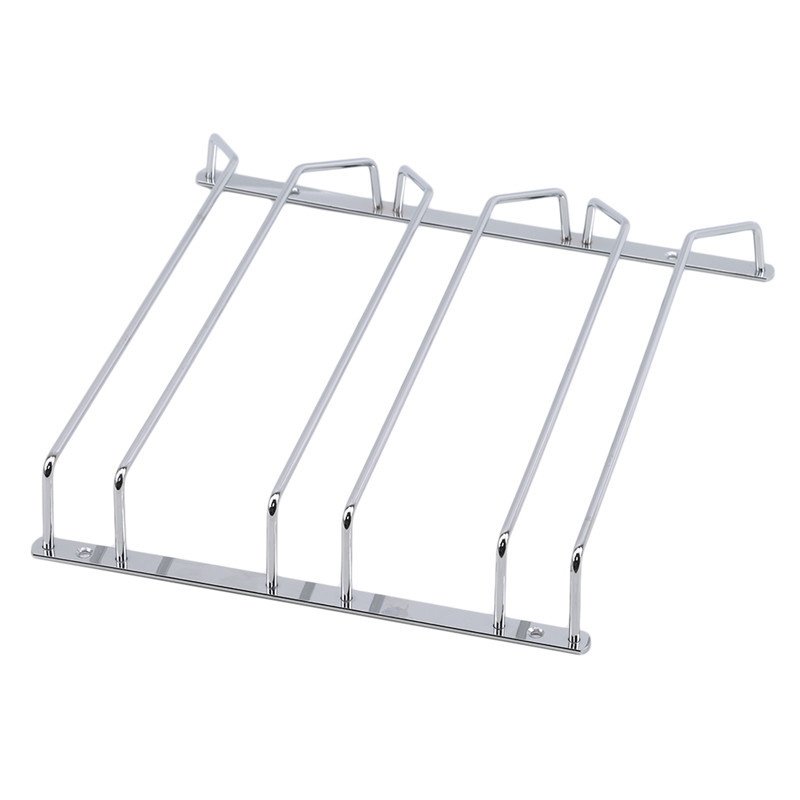 Home Bar Setup - ที่วางแก้วไวน์เหล็กที่มีประโยชน์ราวแขวนบาร์คว่ำชั้นวางแก้วไวน์สแตนเลสชั้นวางกระดาษชั้นวางของในครัว