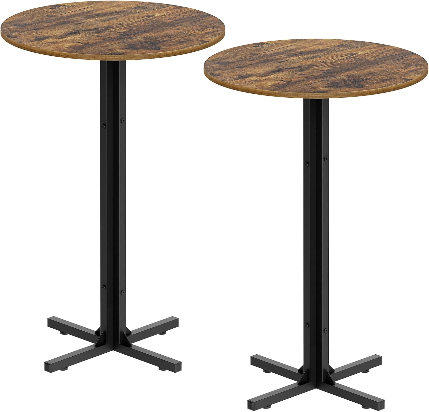 Home Bar And Counter - ชุดโต๊ะบาร์ทรงกลม 2 ตัว, โต๊ะบาร์สูงระดับเคาน์เตอร์, โต๊ะค็อกเทลสูงระดับบาร์, ใช้งานได้หลากหลาย,