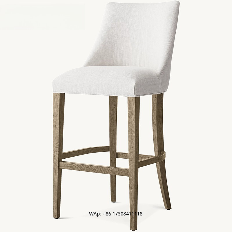 Home Bar Stools - เก้าอี้บาร์ไม้เนื้อแข็งหรูหราสไตล์โมเดิร์นเรียบง่าย เก้าอี้บาร์ทรงสูงสำหรับใช้ในบ้าน เก้าอี้บาร์ดีไซน์สร้างสรรค์ เก้าอี้บาร์หุ้มหนังแฟชั่น