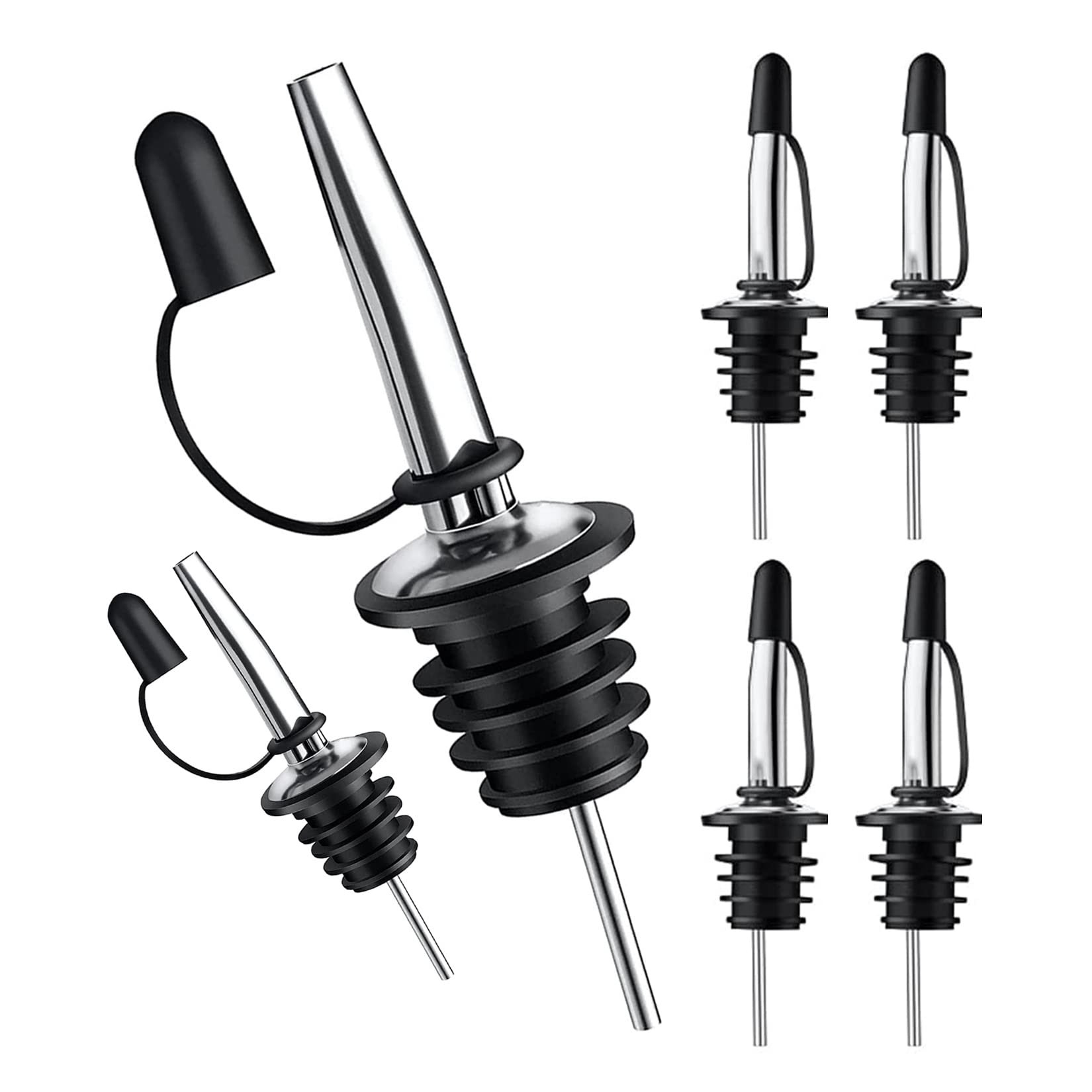 Speed Pourer Cap - สุราเทพวย, เทหัวฉีดสำหรับขวด, ขวดเทสุราสำหรับเครื่องดื่มแอลกอฮอล์, น้ำมันมะกอก, เครื่องเทสุราด้วยปลอกกันฝุ่น, ความเร็ว