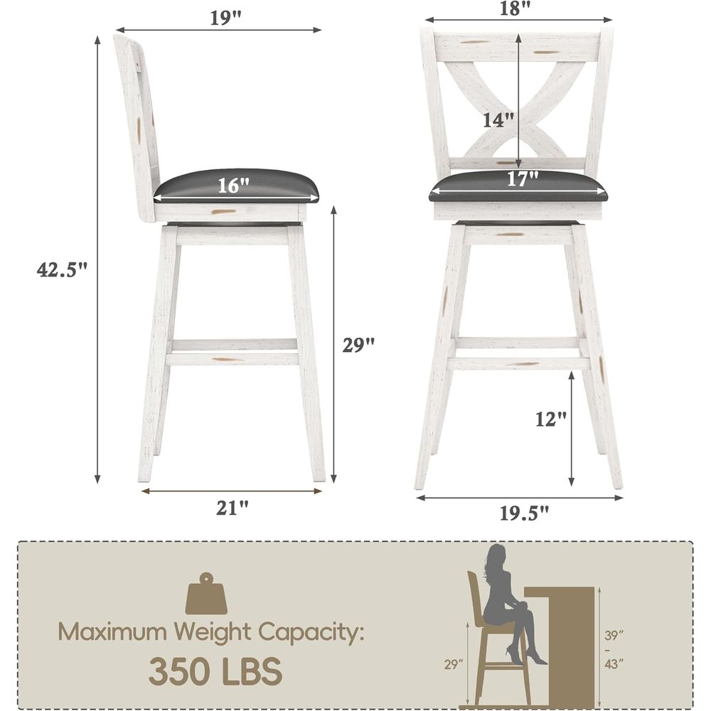 ชุดเก้าอี้บาร์หมุนได้ 2 ตัว สู - Home Bar Stools บทวิจารณ์และราคา