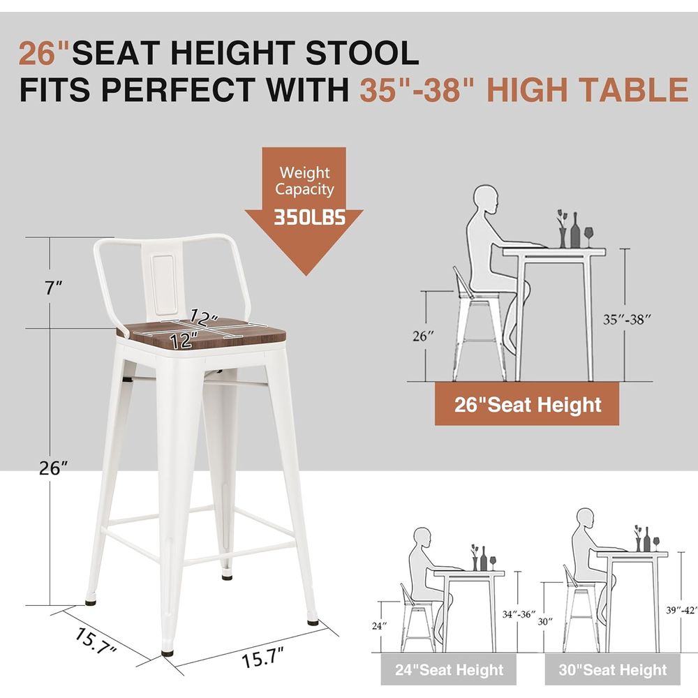 ชุดเก้าอี้บาร์ขนาด 26 นิ้ว จำน - Home Bar Stools บทวิจารณ์และราคา