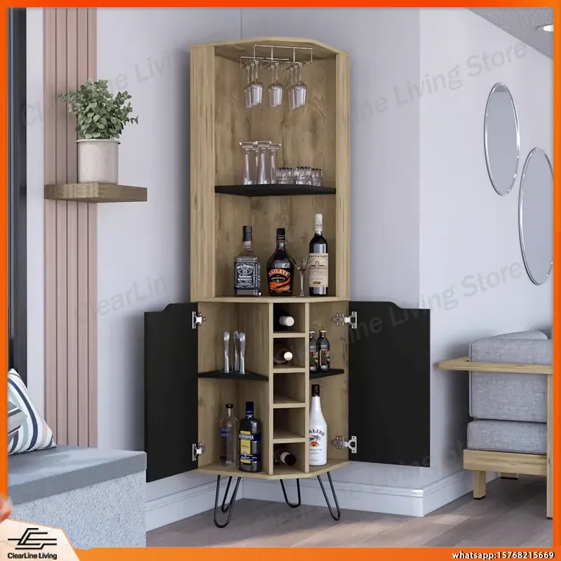 ตู้บาร์มุมพร้อมชั้นวางไวน์ในตั - Home Bar Shelves บทวิจารณ์และราคา