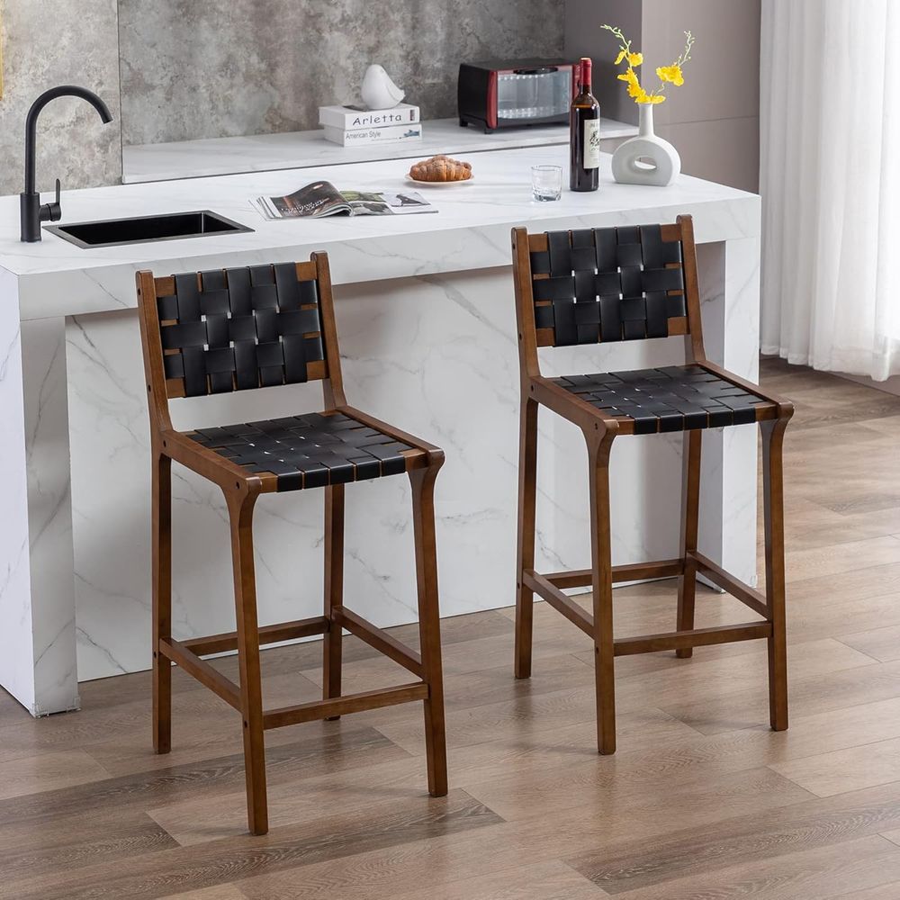 ชุดเก้าอี้บาร์ไม้ 2 ตัว, เบาะน - Home Bar Stools บทวิจารณ์และราคา