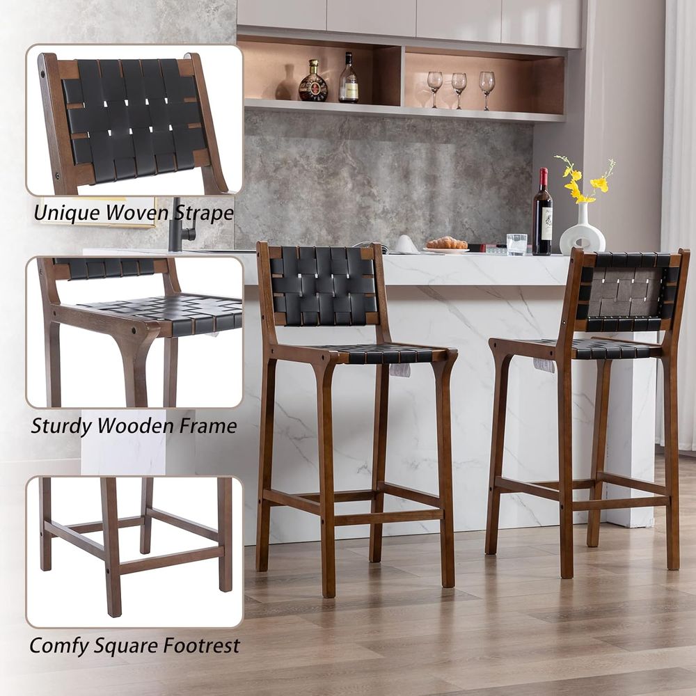 ชุดเก้าอี้บาร์ไม้ 2 ตัว, เบาะน - Home Bar Stools บทวิจารณ์และราคา