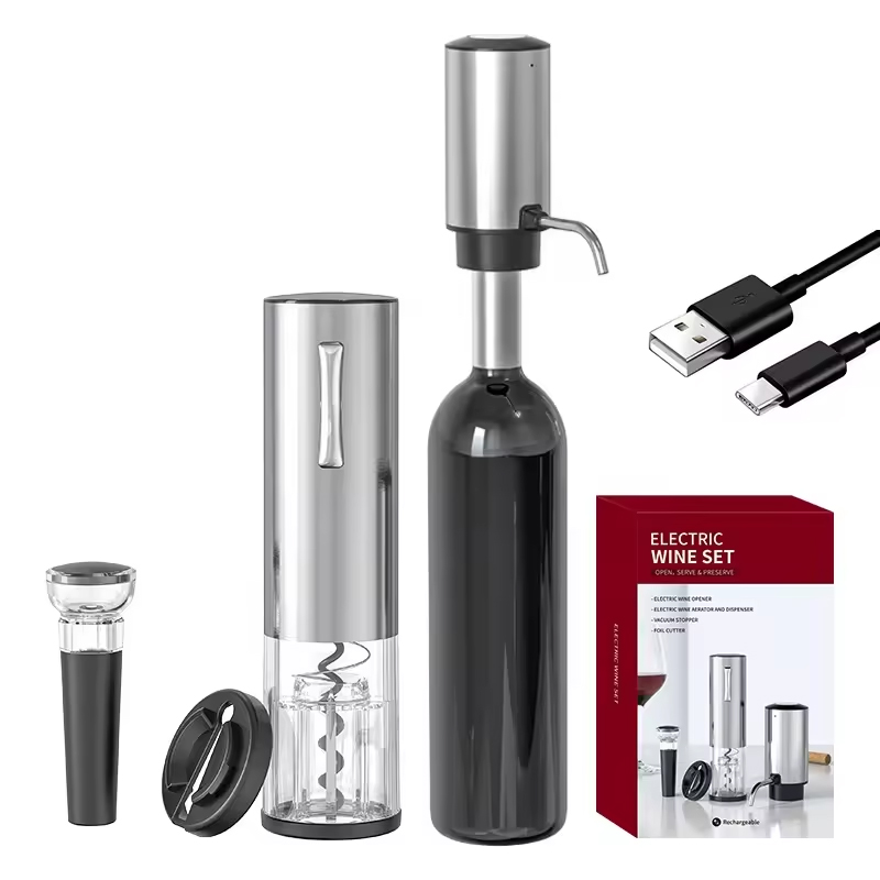 ชุดเปิดขวดไวน์ไฟฟ้าแบบชาร์จได้ - Home Bar Set บทวิจารณ์และราคา
