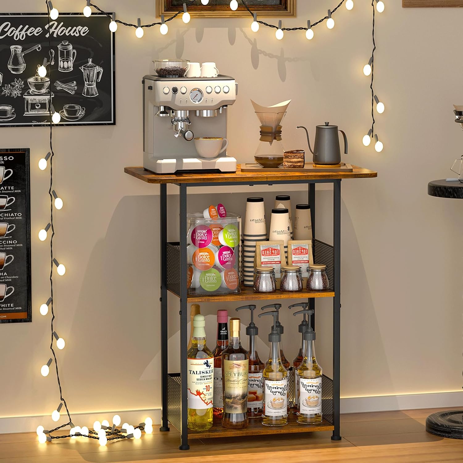 ชั้นวางกาแฟแบบตั้งพื้นขนาดเล็ก - Home Bar Shelves บทวิจารณ์และราคา