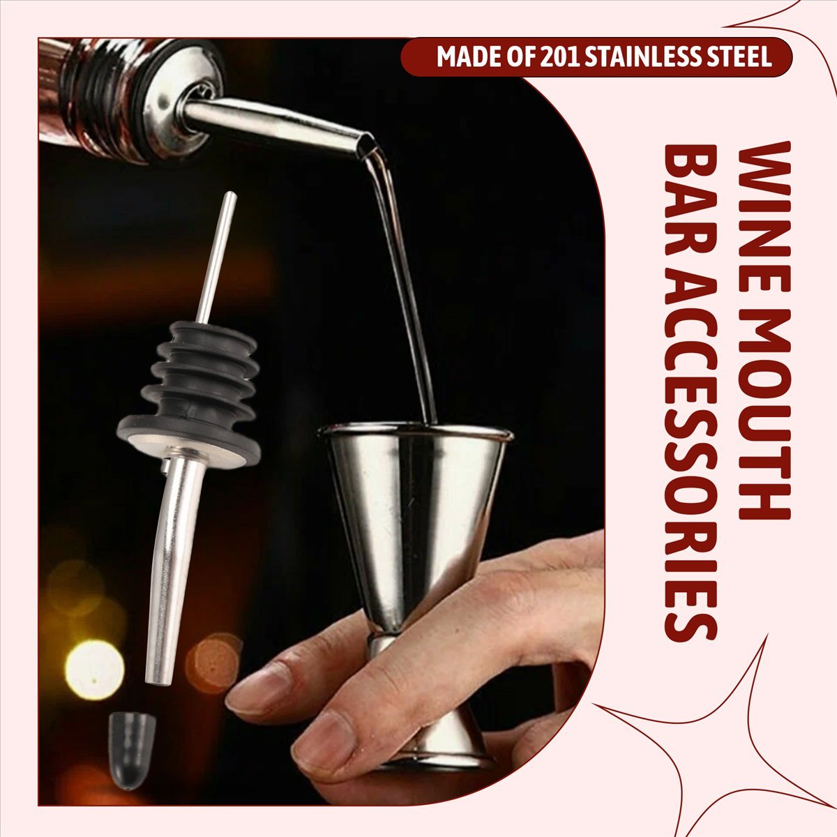 ชุดจุกก้านเหล็กสแตนเลส 6 ชิ้น, - Speed Pourer Cap บทวิจารณ์และราคา