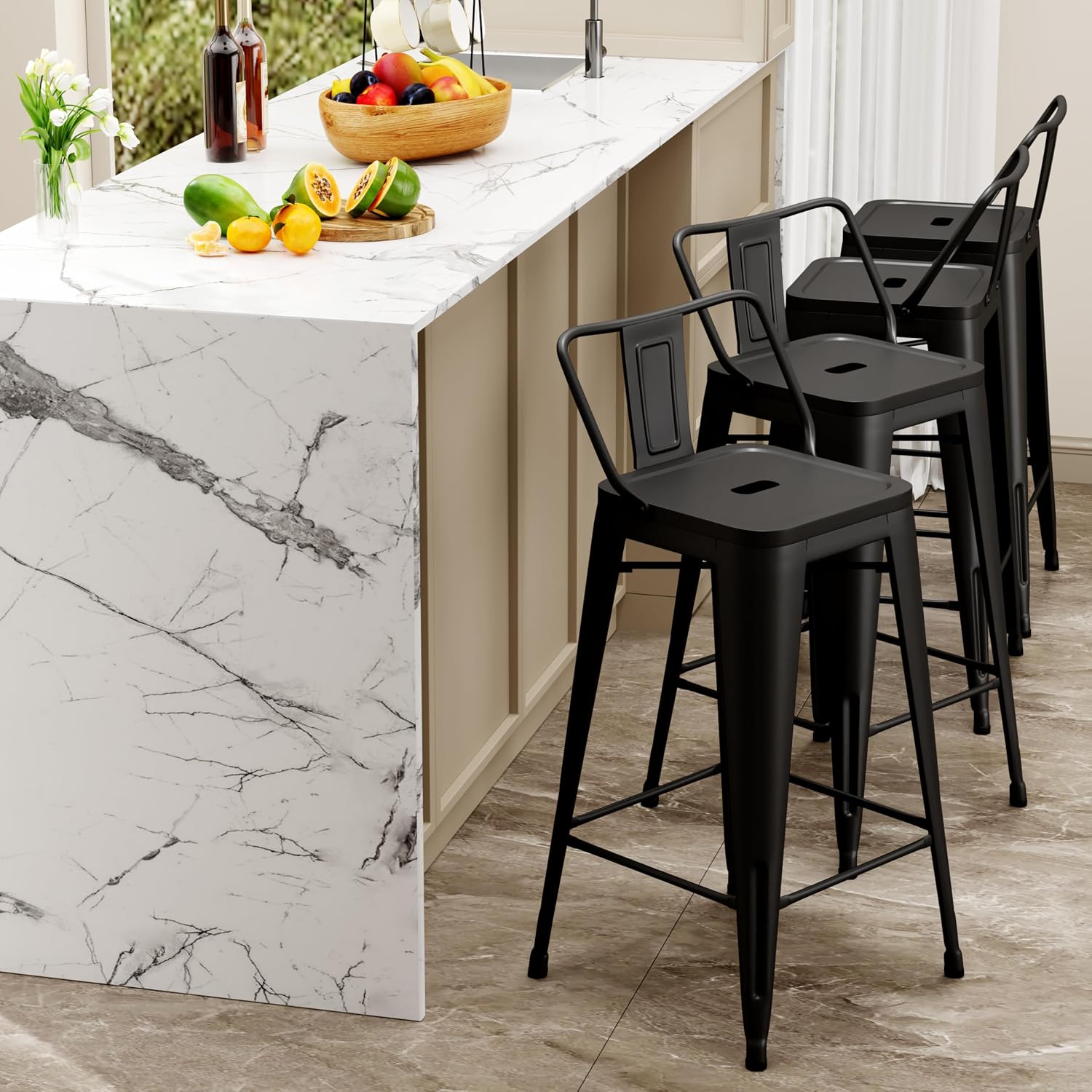เก้าอี้บาร์โลหะสไตล์อุตสาหกรรม - Home Bar Stools บทวิจารณ์และราคา