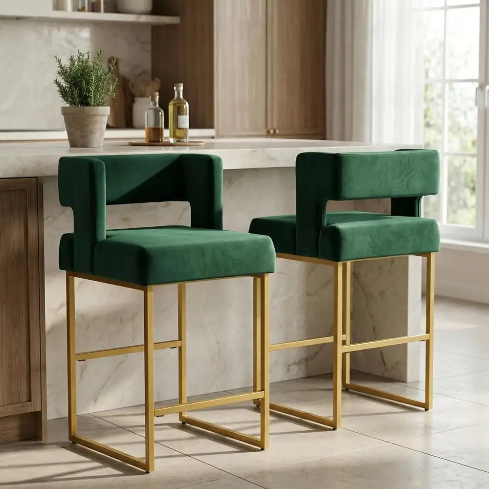ชุดเก้าอี้บาร์กำมะหยี่สีเขียว  - Home Bar Stools บทวิจารณ์และราคา
