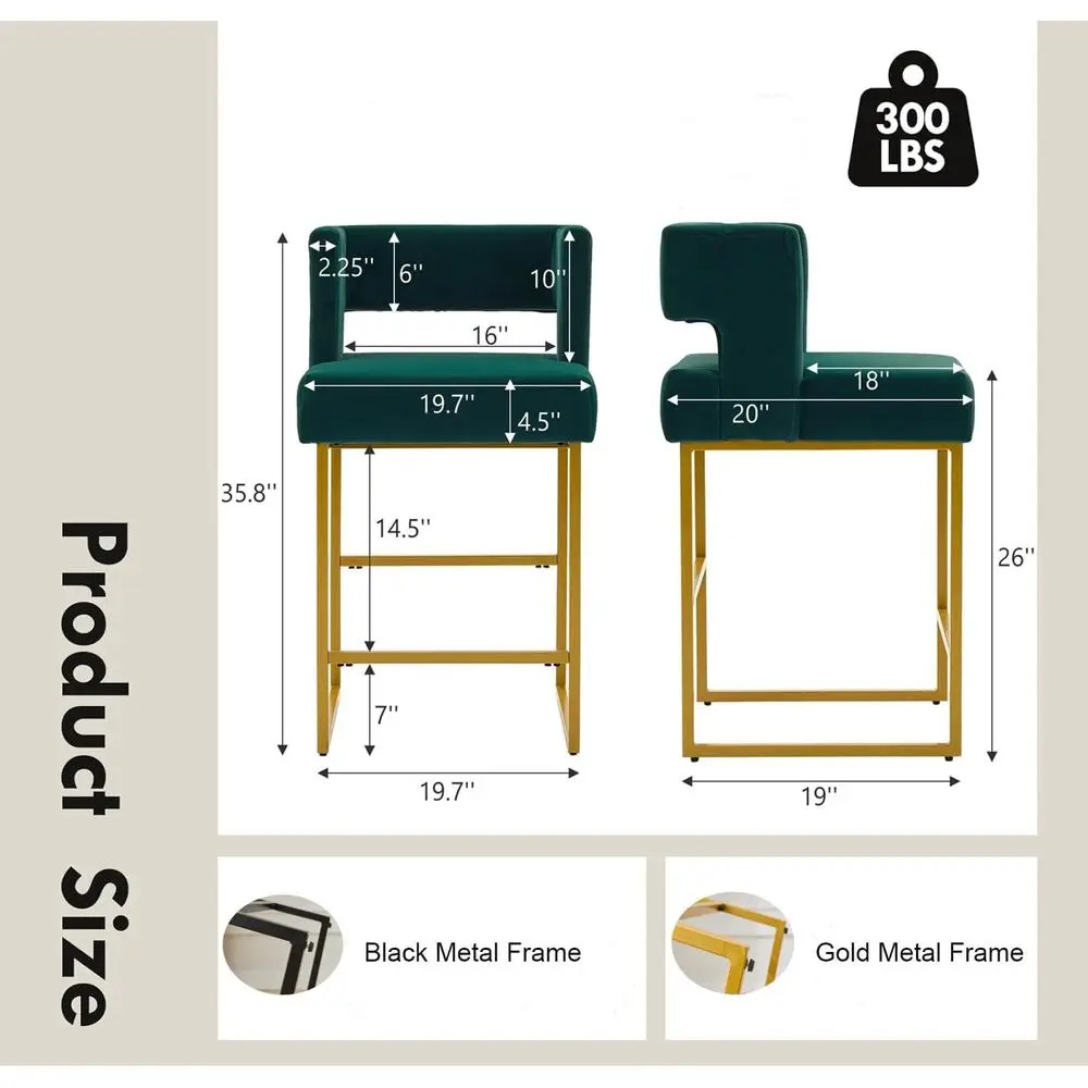 ชุดเก้าอี้บาร์กำมะหยี่สีเขียว  - Home Bar Stools บทวิจารณ์และราคา