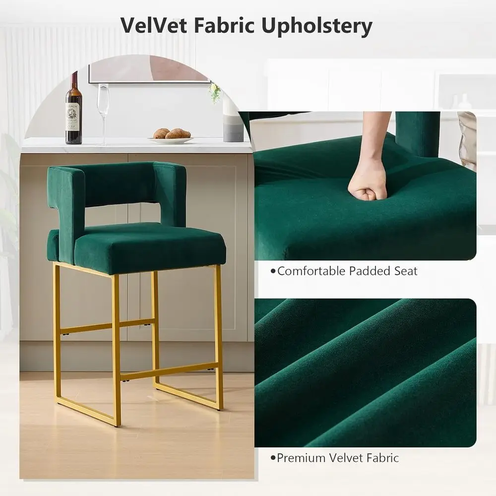 ชุดเก้าอี้บาร์กำมะหยี่สีเขียว  - Home Bar Stools บทวิจารณ์และราคา