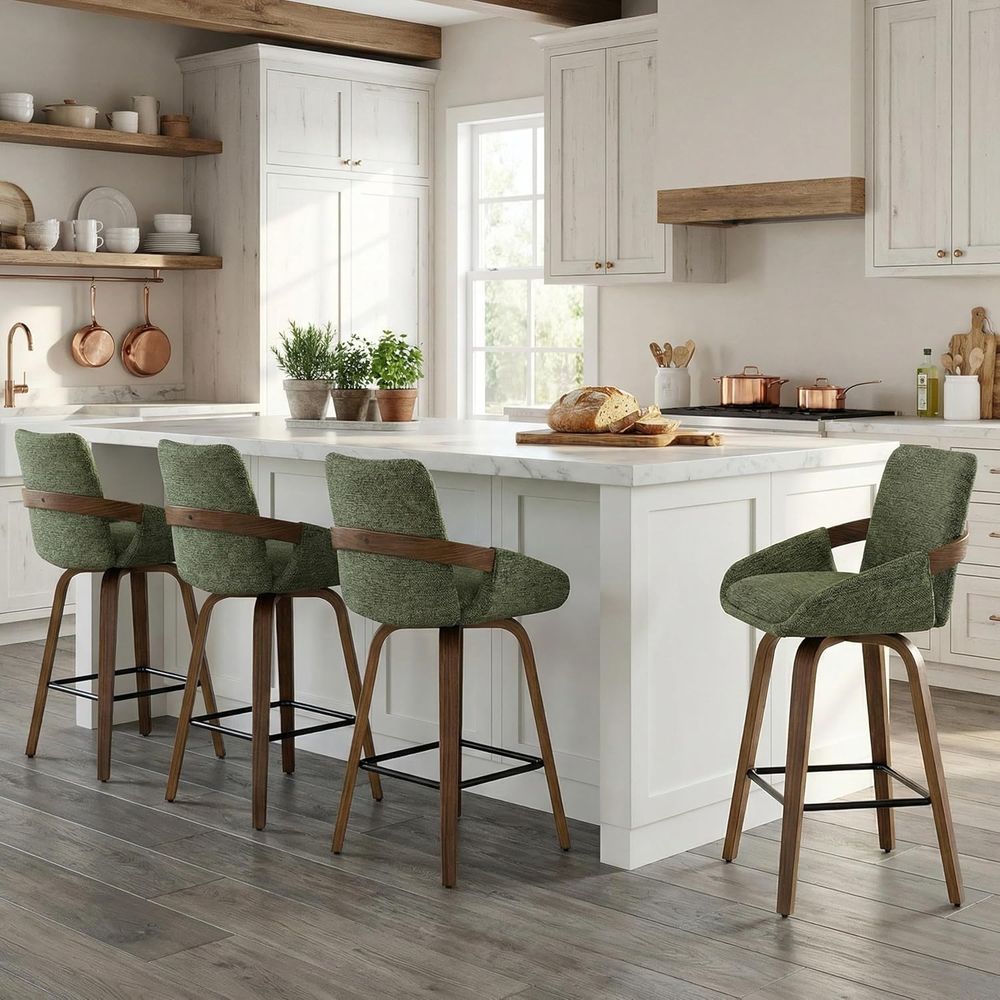 ชุดเก้าอี้บาร์หมุนได้ 2 ตัว ขน - Home Bar Seating บทวิจารณ์และราคา