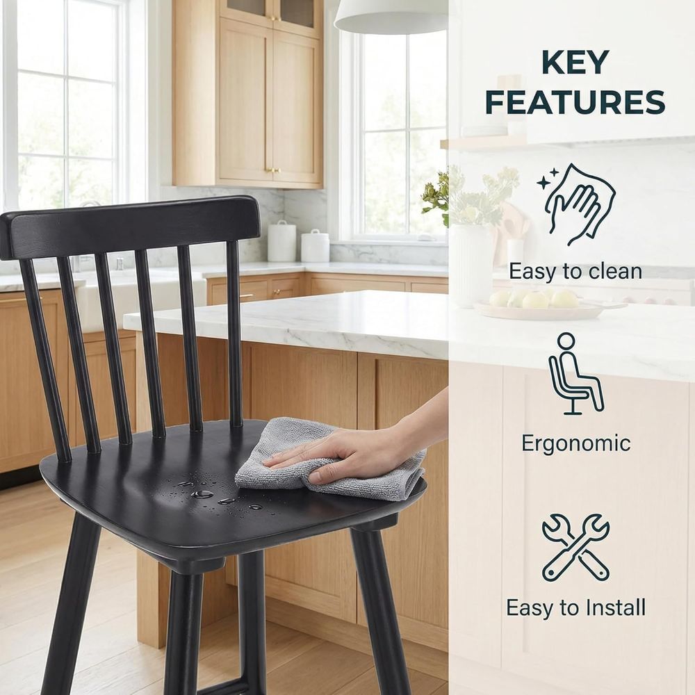ชุดเก้าอี้บาร์ไม้สูงระดับเคาน์ - Home Bar Stools บทวิจารณ์และราคา